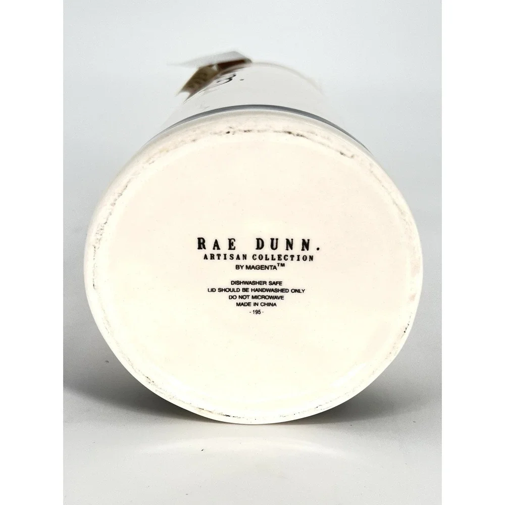 NEW Rae Dunn #3 Three Ceramic Canister with Black Ribbon 9
